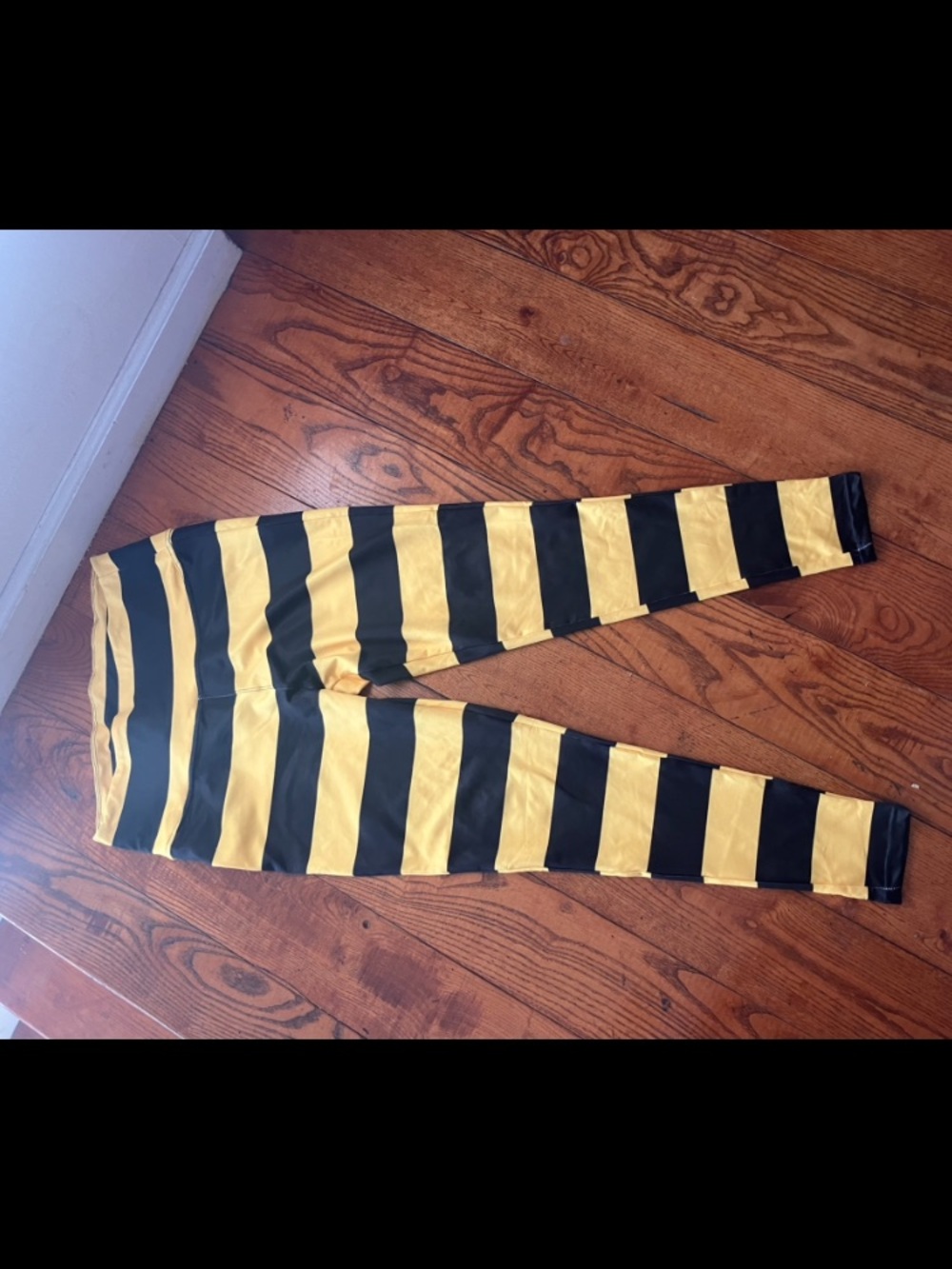 Yellow and Black Stripe Leggings